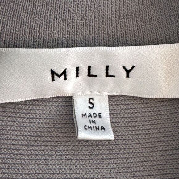 Milly Mock Neck Top Gray Sleeveless A Line Swing Knit Size Small Minimalist - Picture 4 of 8